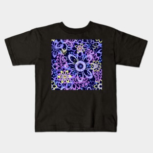 Summer night floral pattern Kids T-Shirt